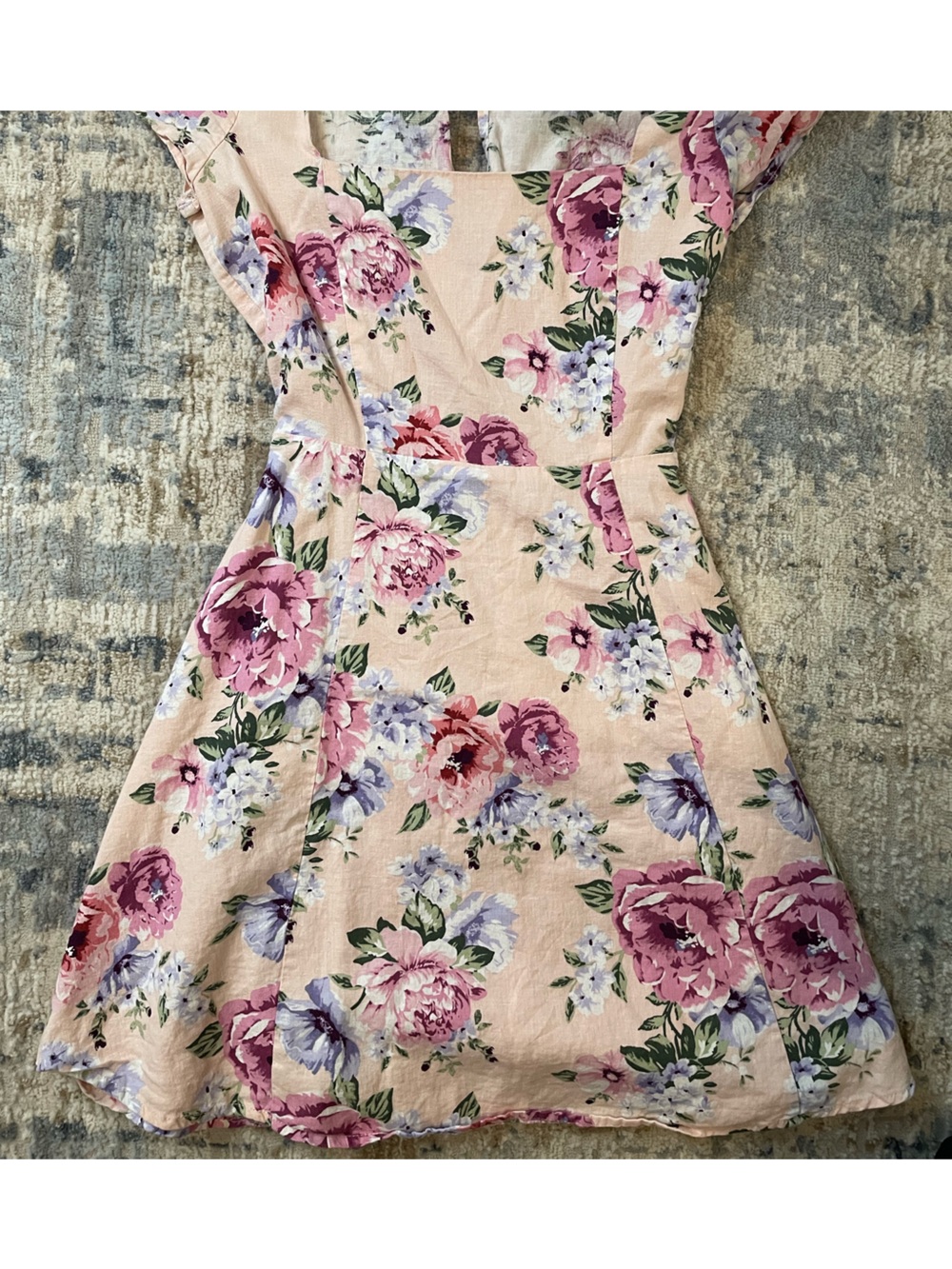 Forever 21 Pastel Floral Pink and Lavender Dress